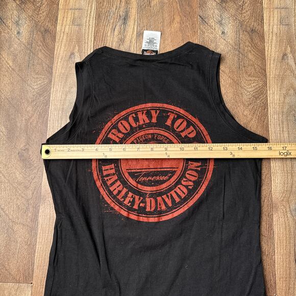 Harley Davidson‎ Tank Top Women's Medium Black Motorcycle V-Neck Tennessee 5886 - Picture 9 of 10